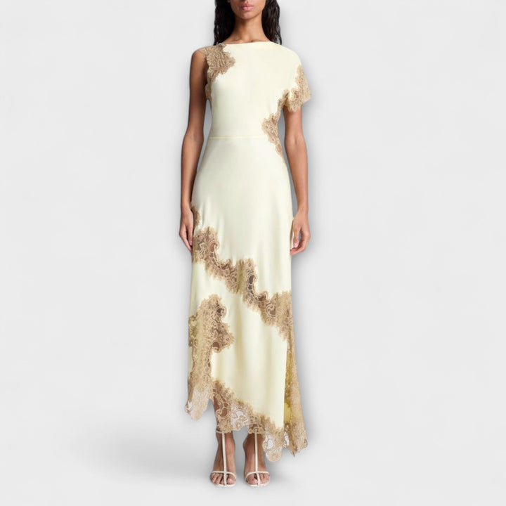 Margaret - Maxi Dress with Satin and Lace Accents